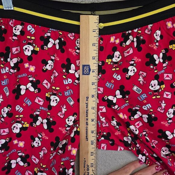 Disney Cuties Pajama Pants Womens M Red Kawaii Mickey Minnie Mouse Cartoon Sleep - Picture 7 of 14